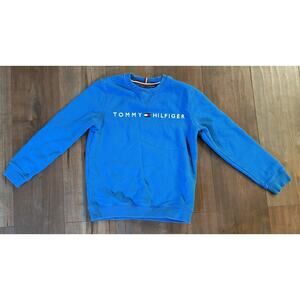 Tommy Hilfiger Crewneck Sweatshirt Blue Logo Youth L Women’s XS/S Y2K Preppy